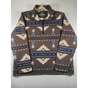 Outback Trading Co Mens XXL Charlie Henley Wool Blend Aztec 1/4 Zip Pullover